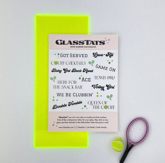Tennis Time Wine Glass Markers