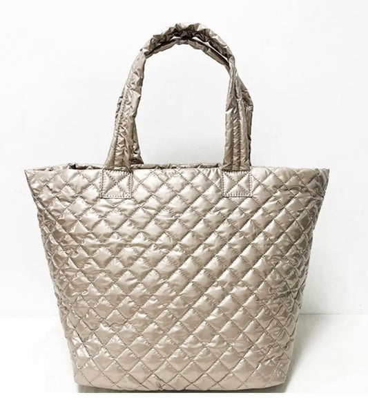 The Debra Diamond Gold Metallic Patent Tote