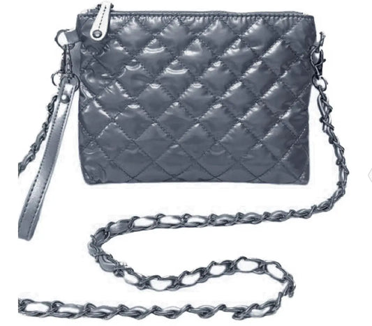 The Debra Diamond Gunmetal Patent 3 in 1 Crossbody