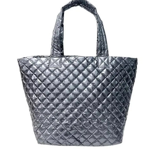 The Debra Diamond Gunmetal Patent Tote