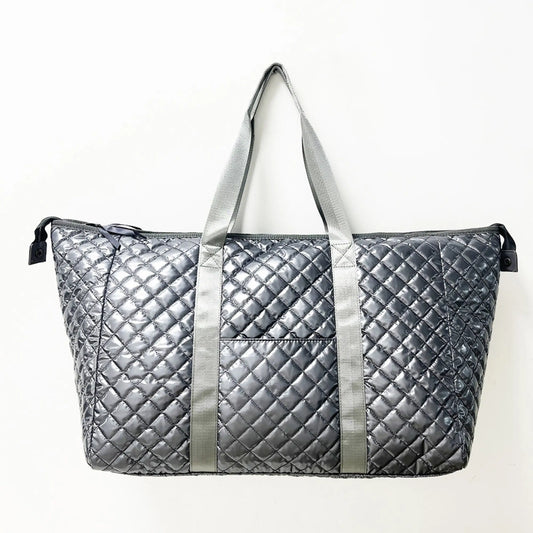 The Debra Diamond Gunmetal Patent Weekender
