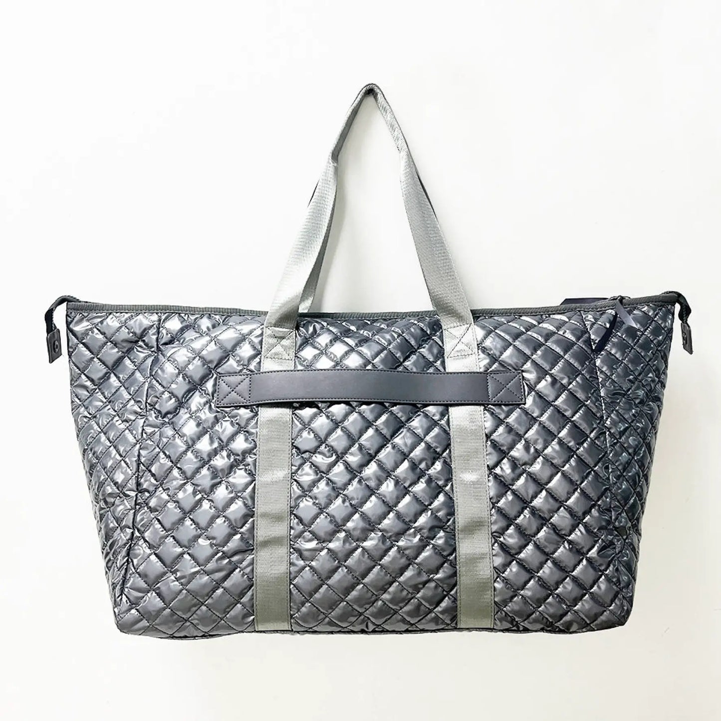 The Debra Diamond Gunmetal Patent Weekender