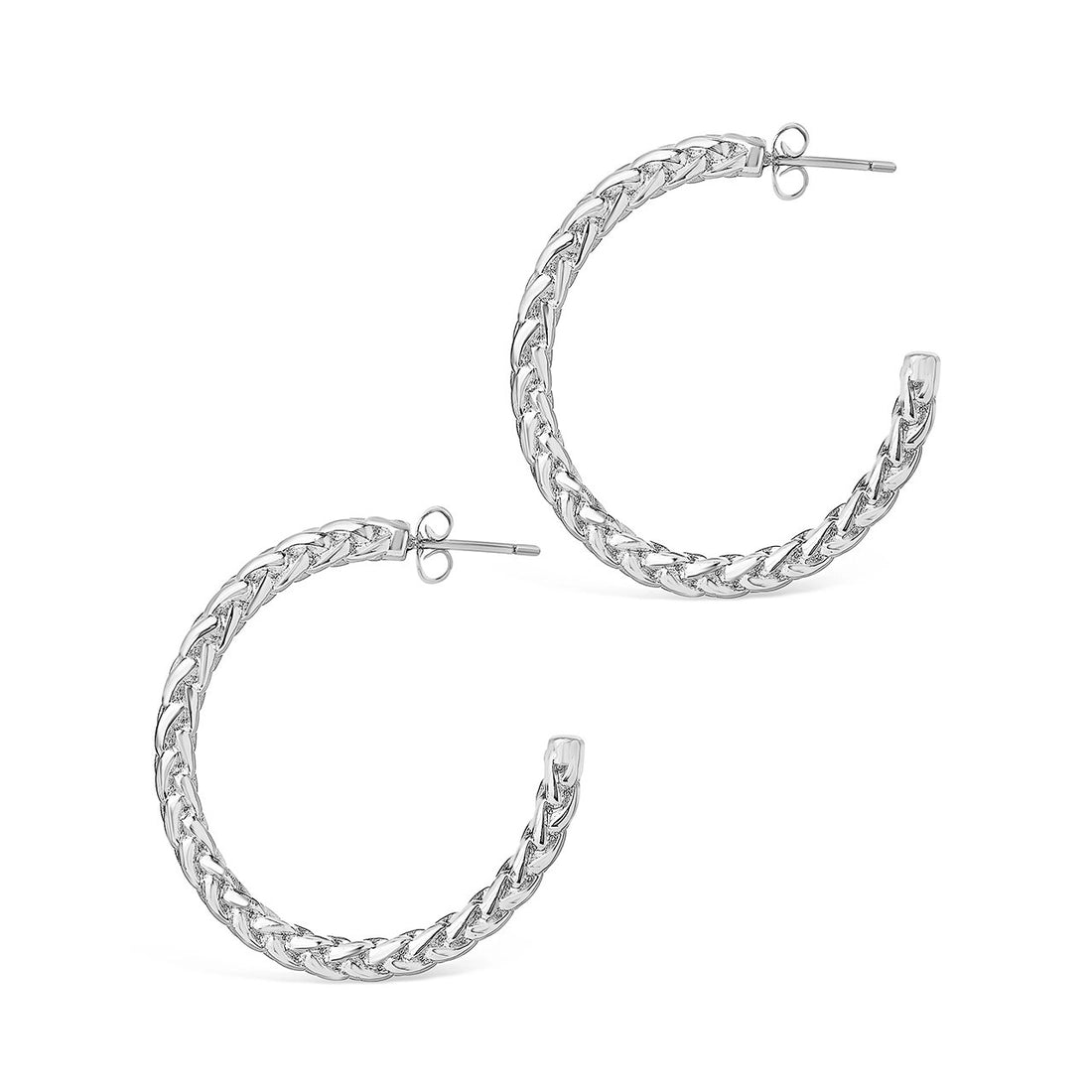 Thick Braided Rope Chain Hoop Earrings