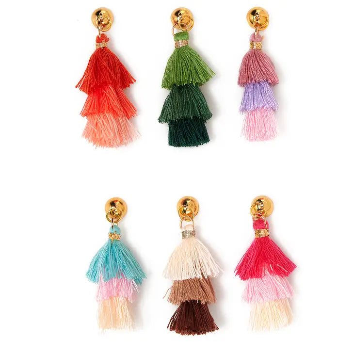 Tiered Tassel Cheers Wine Glass Charm, Set of 6