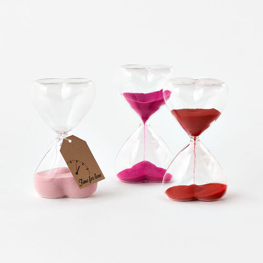 Time for Love Sand, 5 Min Timer, Glass, 4.5" - Valentine's Day
