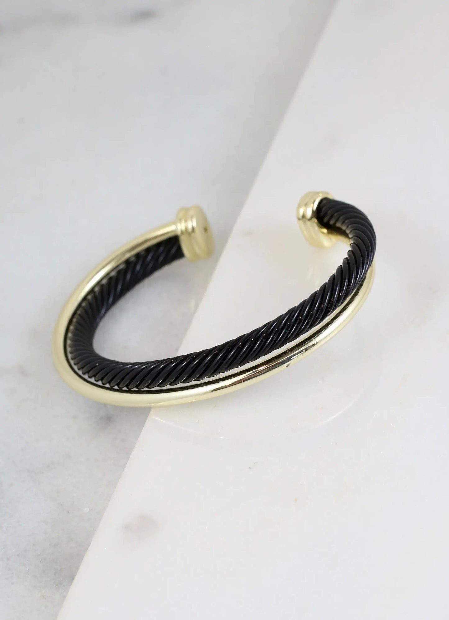 Tobias Double Cable Bracelet Black
