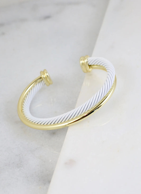 Tobias Double Cable Bracelet White