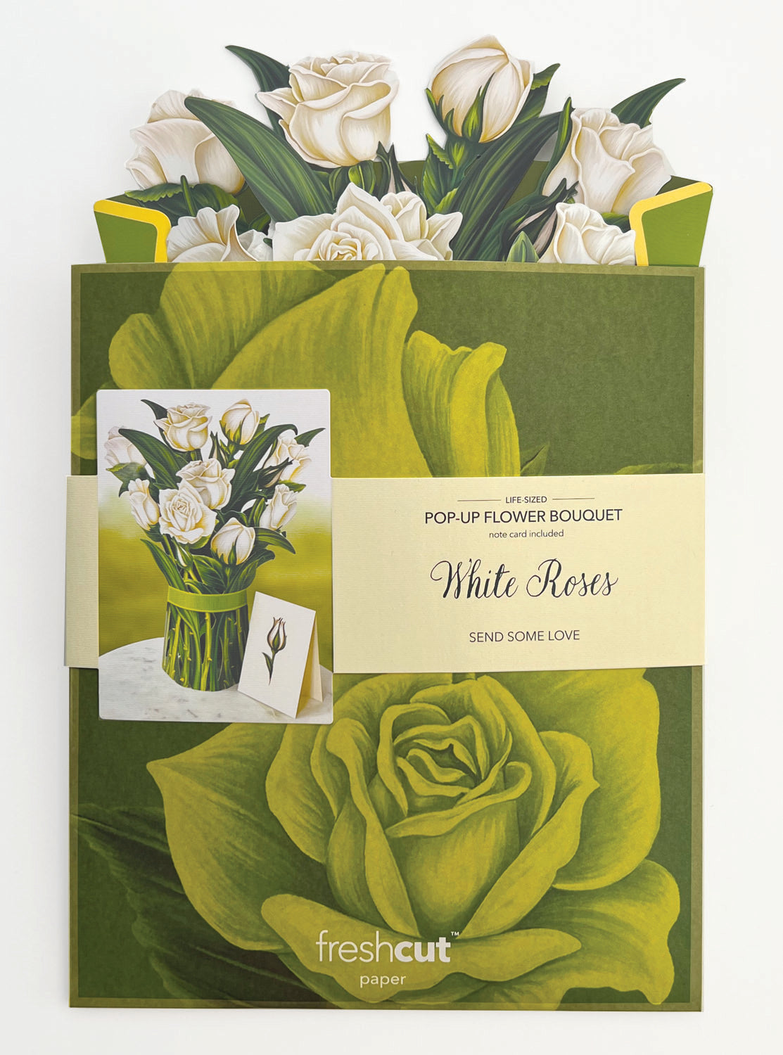 White Roses Pop Up Flower Bouquet