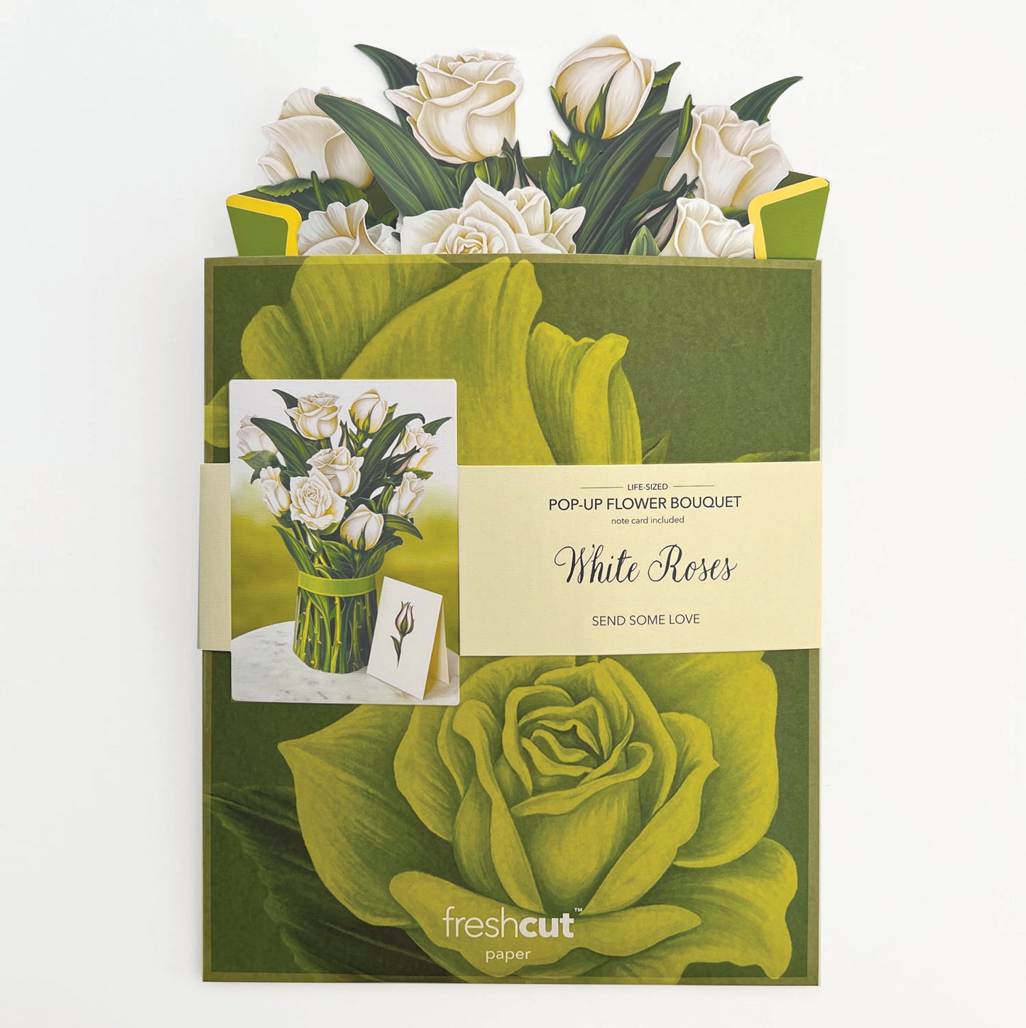 White Roses Pop Up Flower Bouquet