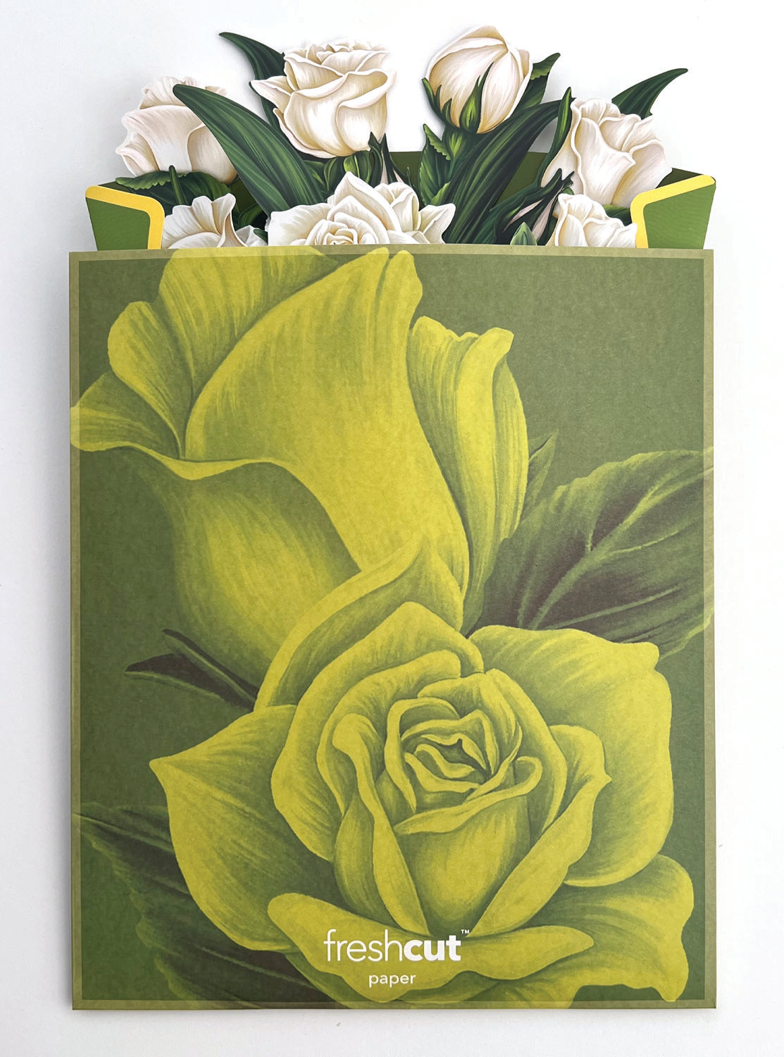 White Roses Pop Up Flower Bouquet