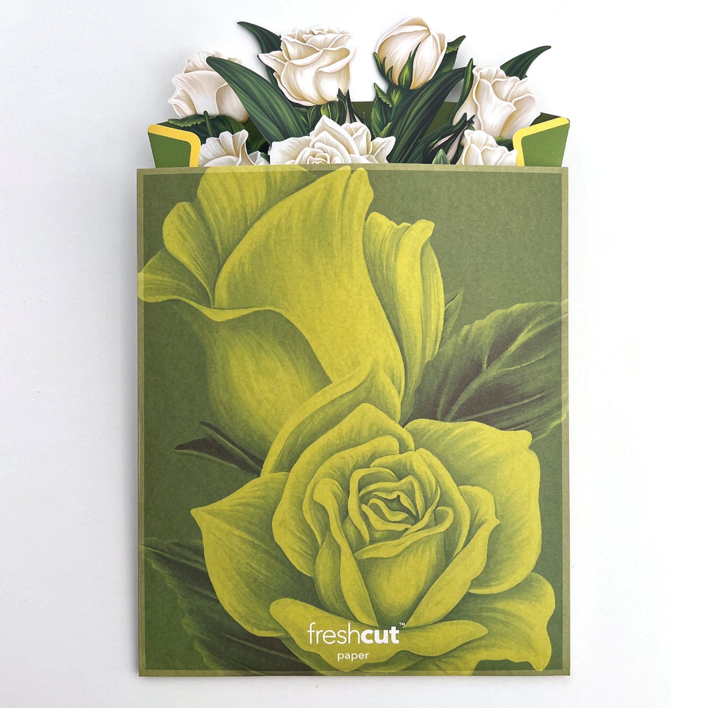 White Roses Pop Up Flower Bouquet