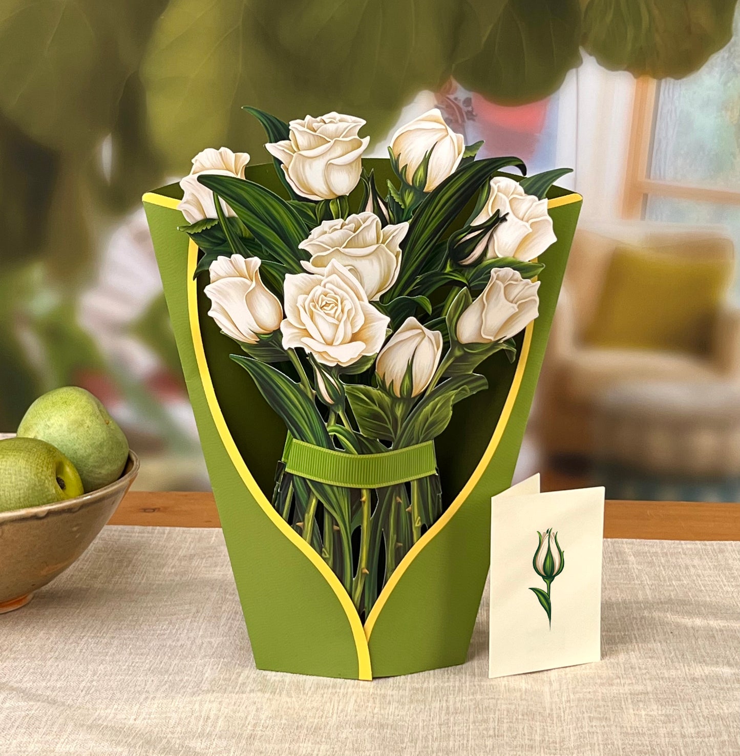 White Roses Pop Up Flower Bouquet