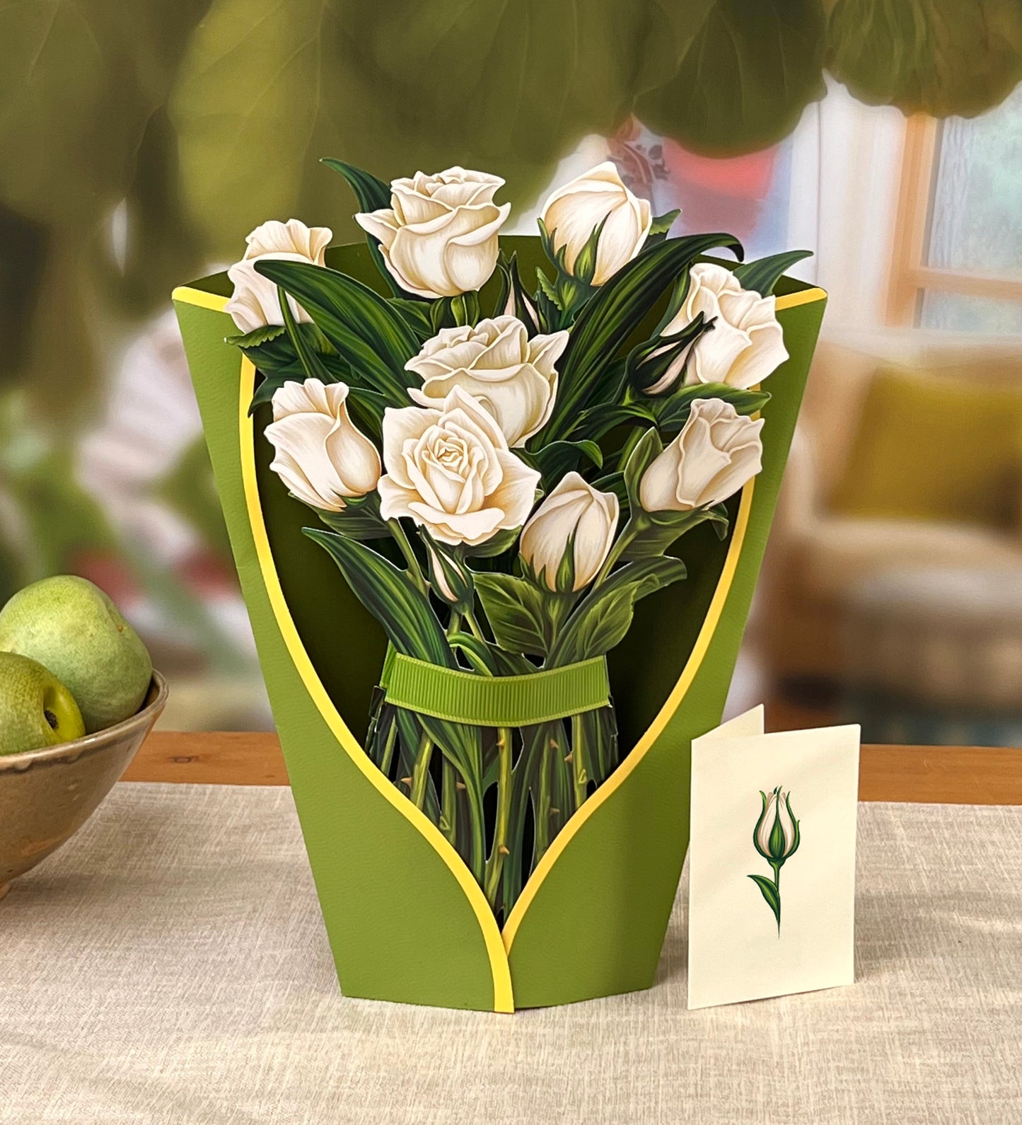 White Roses Pop Up Flower Bouquet
