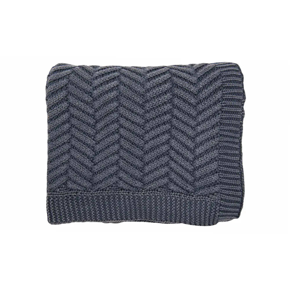 Washed Chevron - Blue - 100% cotton throw blanket