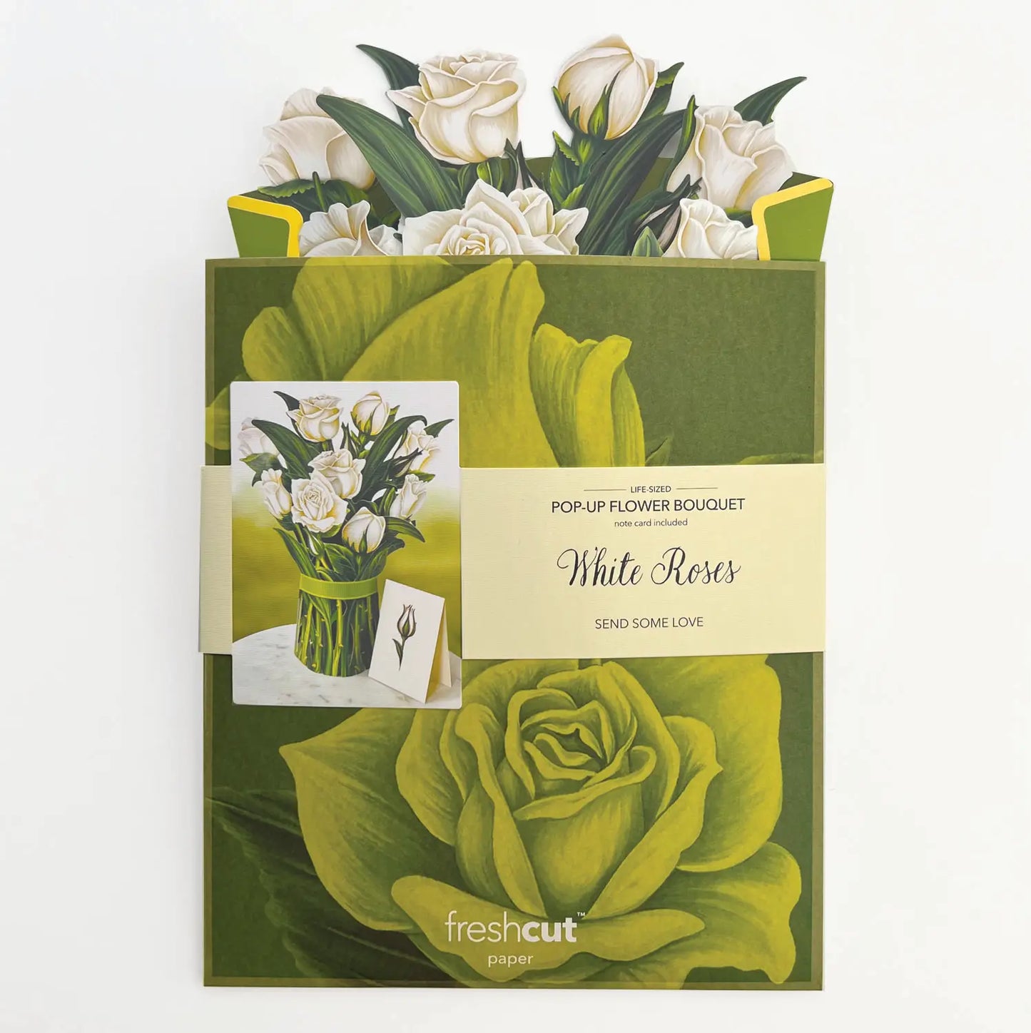 White Roses Pop Up Flower Bouquet