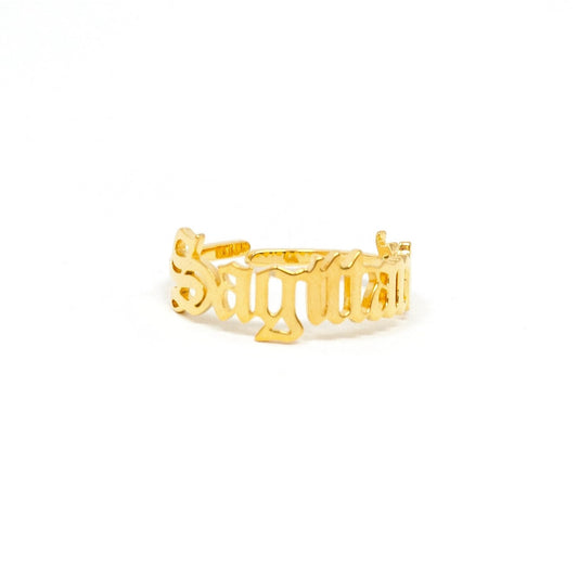 Zodiac Olde English Adjustable Rings