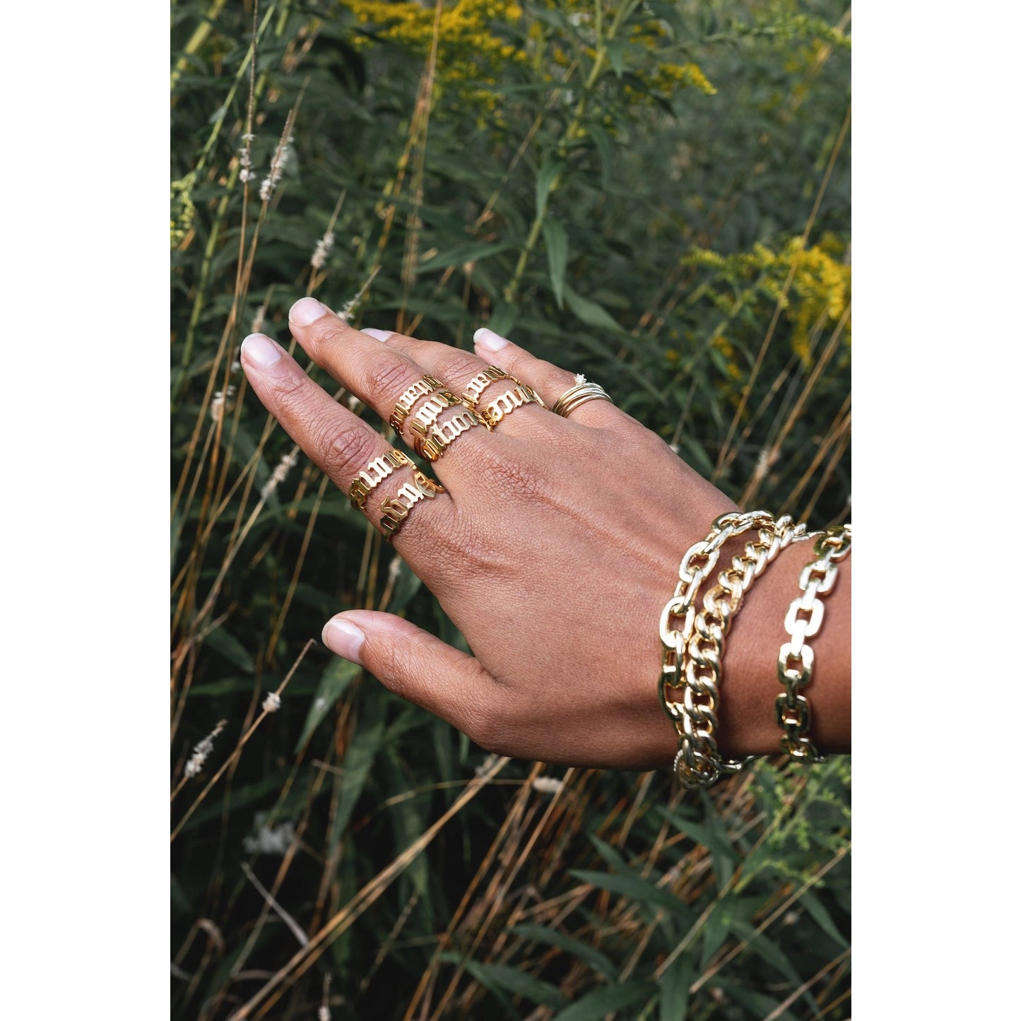Zodiac Olde English Adjustable Rings