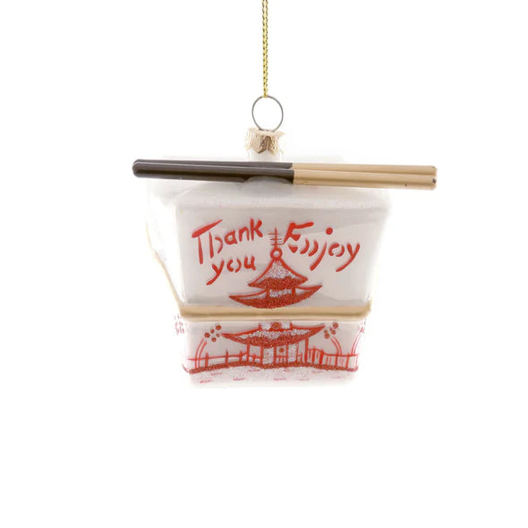Chinese Food Take-Out Box Ornament 3.75"