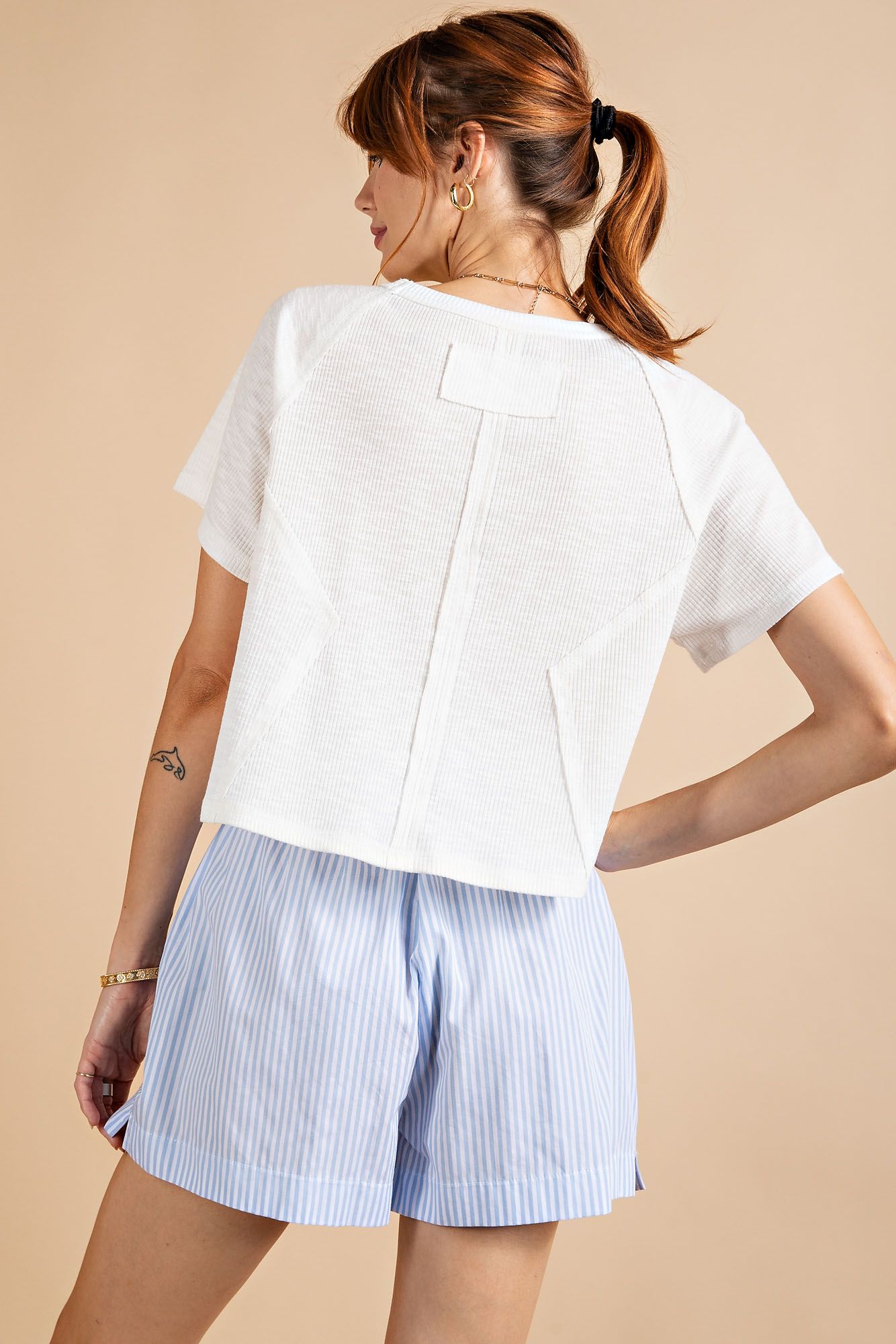 Cotton Voile Boxer Striped Shorts in 3 Colors