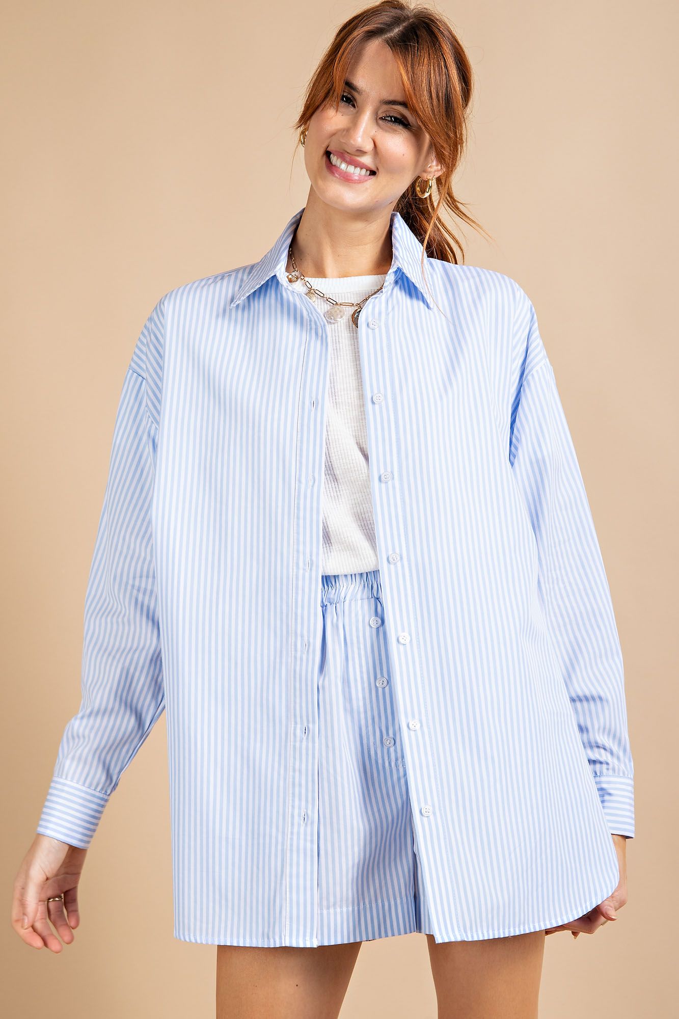 Cotton Voile Boxer Striped Shorts in 3 Colors