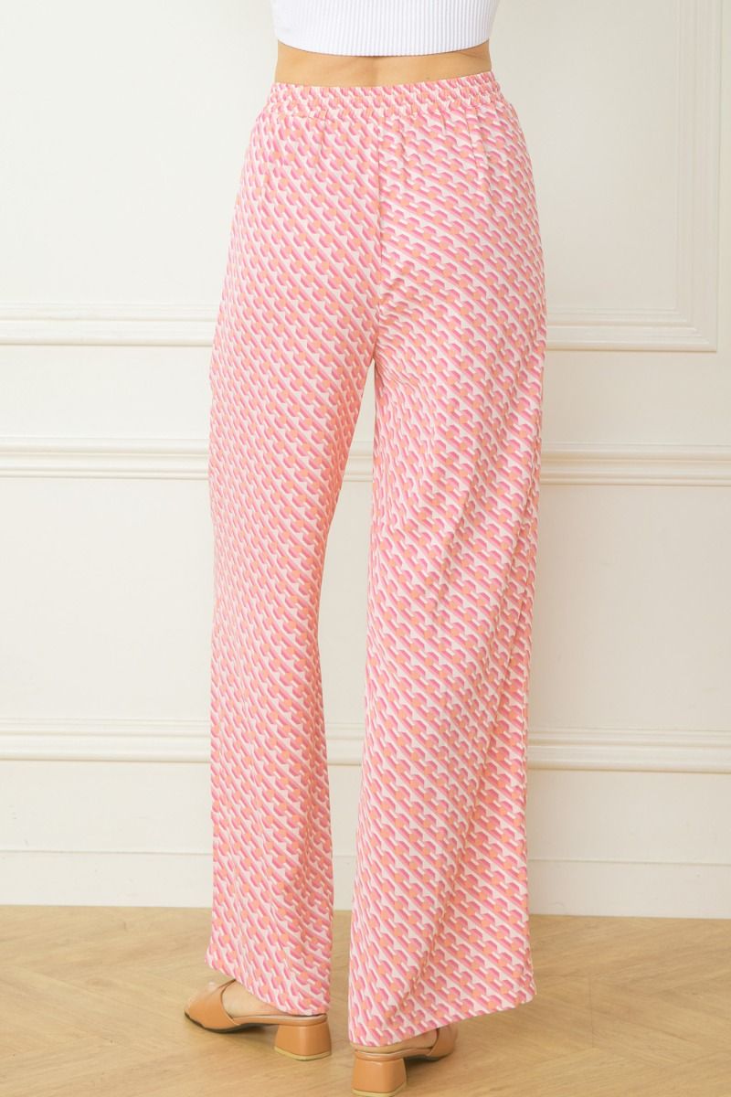 Lightweight Print Pants in Pink