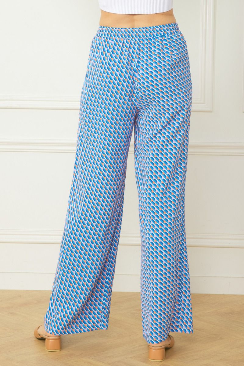 Lightweight Print Pants in Royal