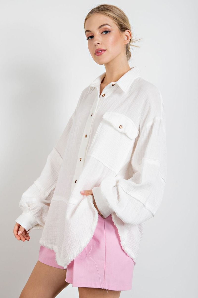 Cotton Gauze Loose Fit Shirt