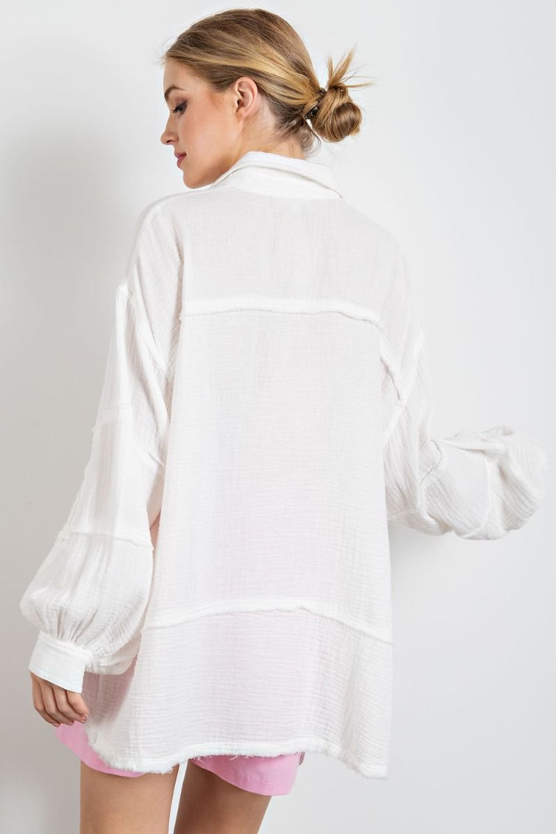 Cotton Gauze Loose Fit Shirt