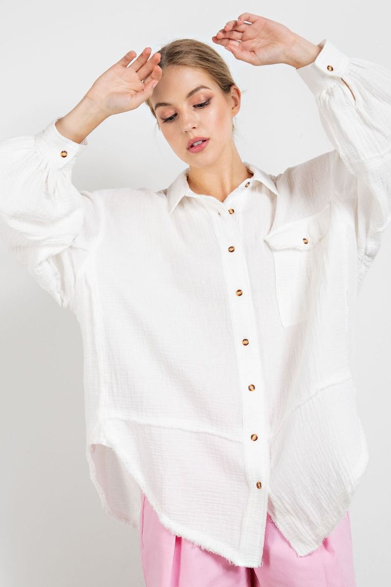 Cotton Gauze Loose Fit Shirt