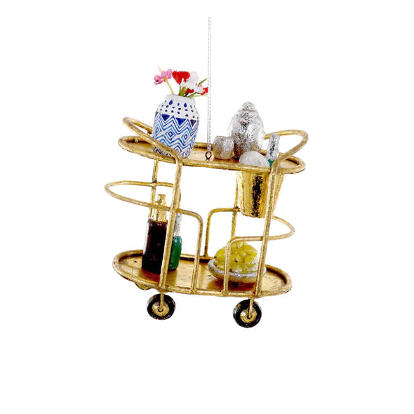 Glam Bar Cart Ornament 4.5" Christmas, Holiday