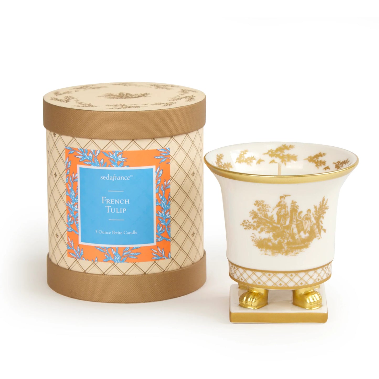 French Tulip Classic Toile Petite Ceramic Candle