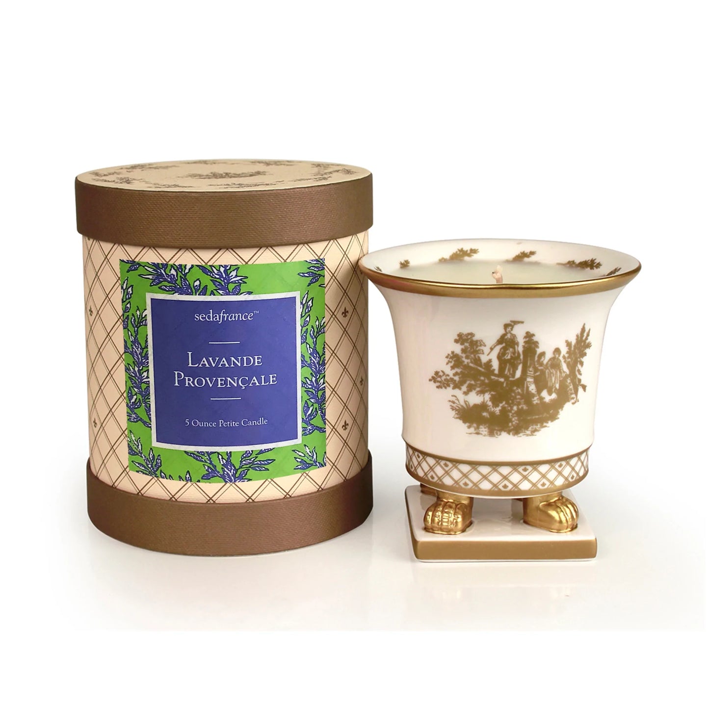 Lavande Provencale Classic Toile Petite Ceramic Candle