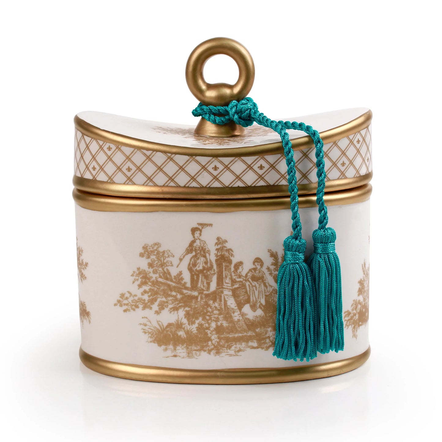 Hyacinth Classic Toile Ceramic Two-Wick Candle