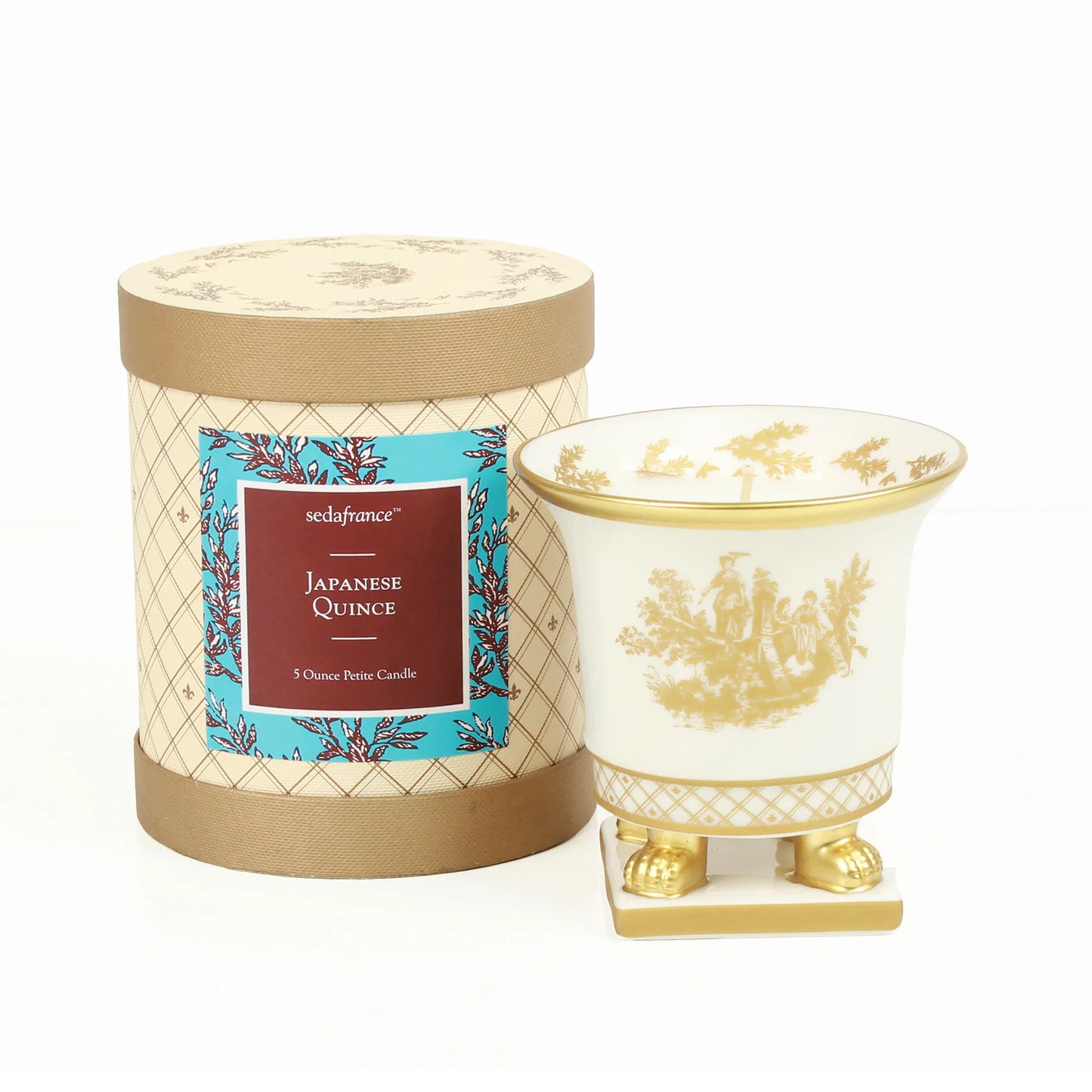 Japanese Quince Classic Toile Petite Ceramic Candles