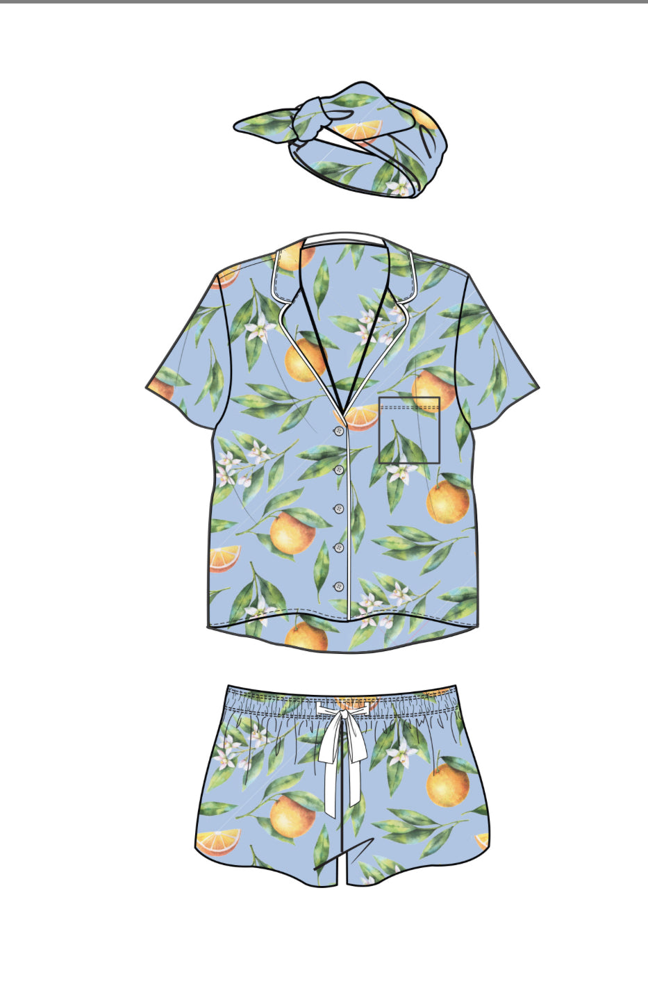 Orange Juice PJ Shorts Set from PJ Salvage