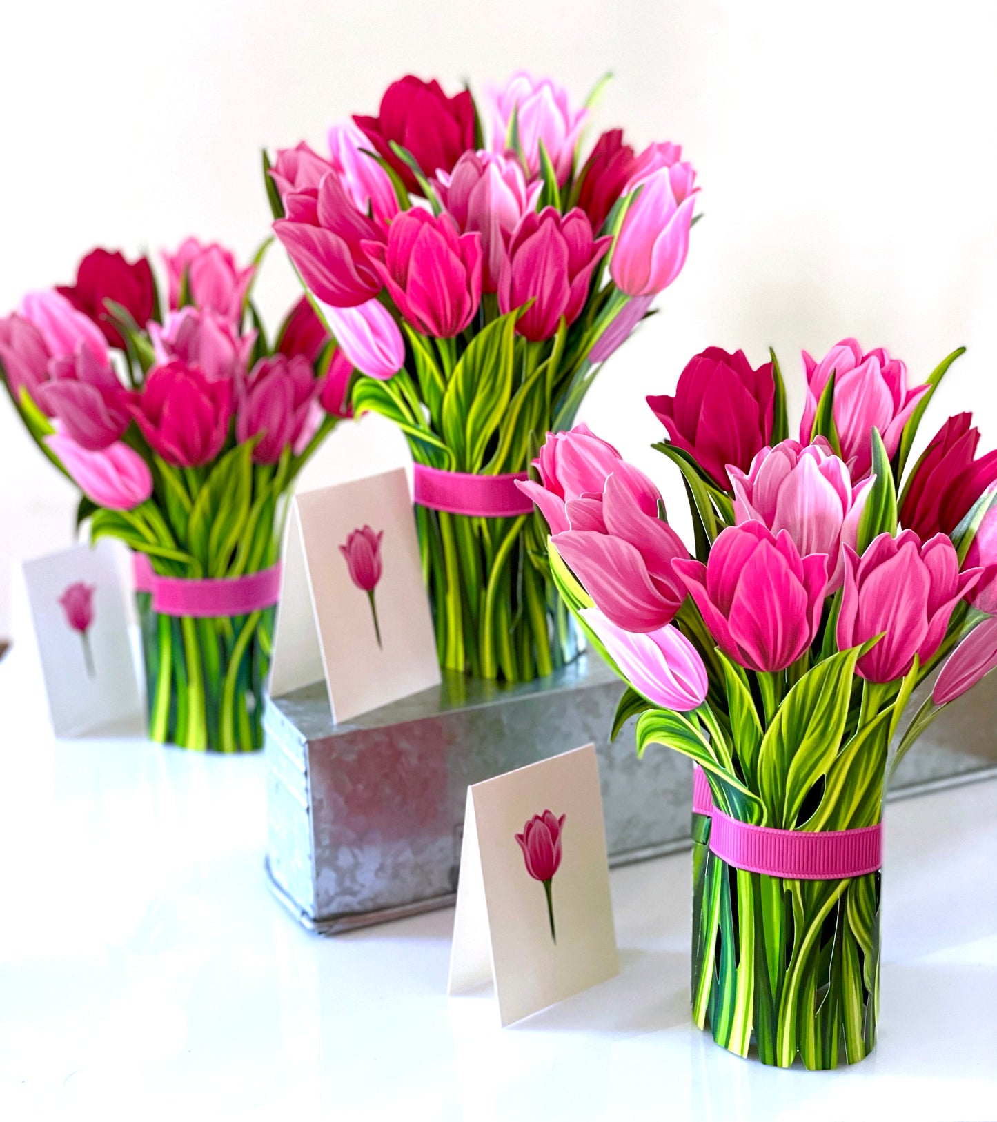 Pink Tulips Pop Up Flower Bouquet