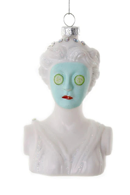 Stress Free Cucumber Face Mask Ornament 4.5"