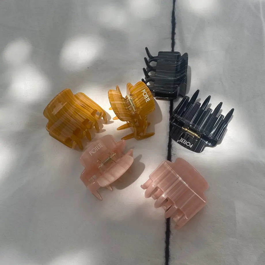 stripe hair clip - black