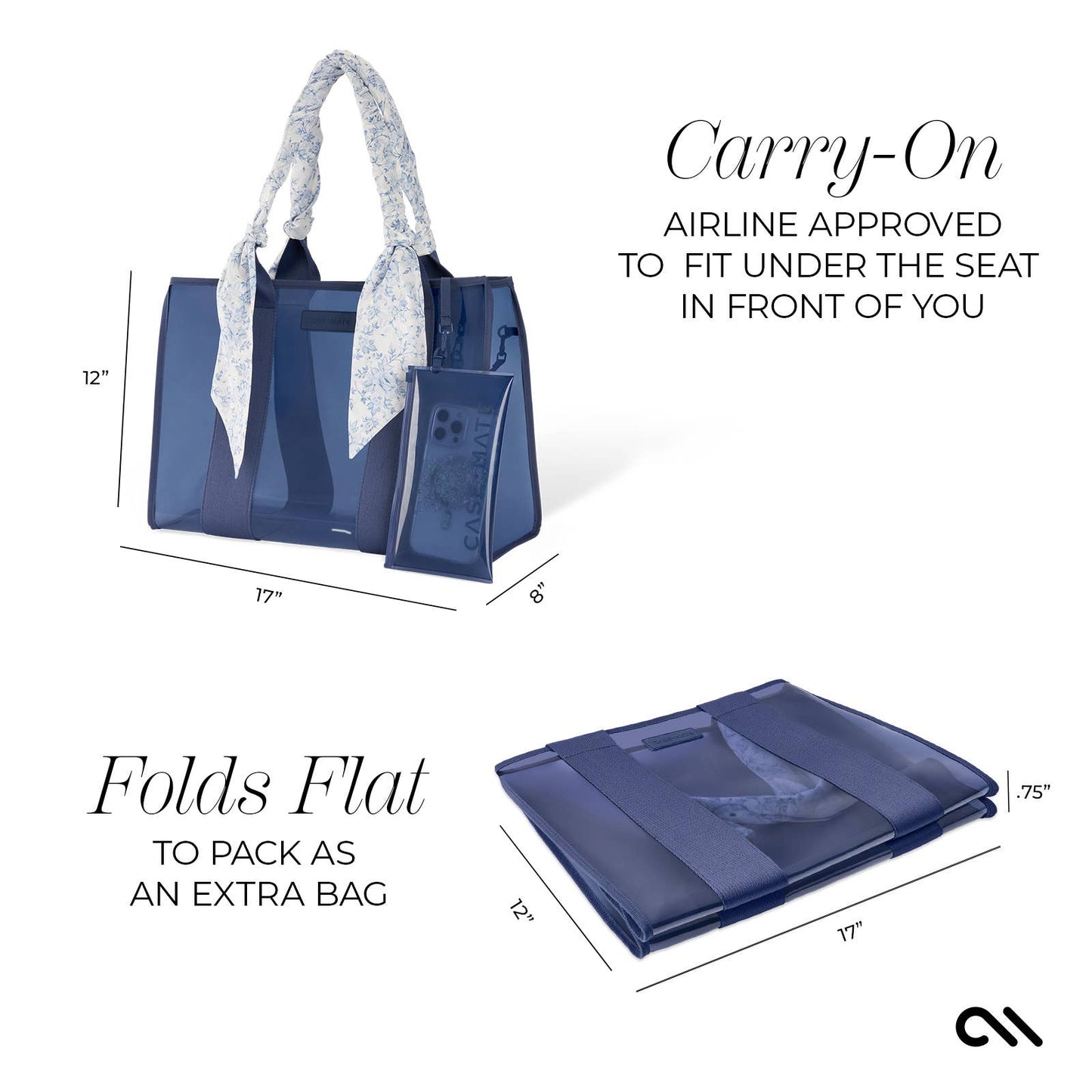 Case-Mate Something Navy Twilly Jelly Tote Bag - Can be Embroidered
