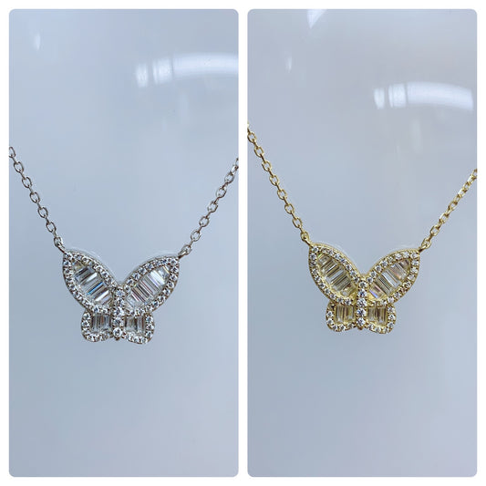 CZ Gold Butterfly Necklace