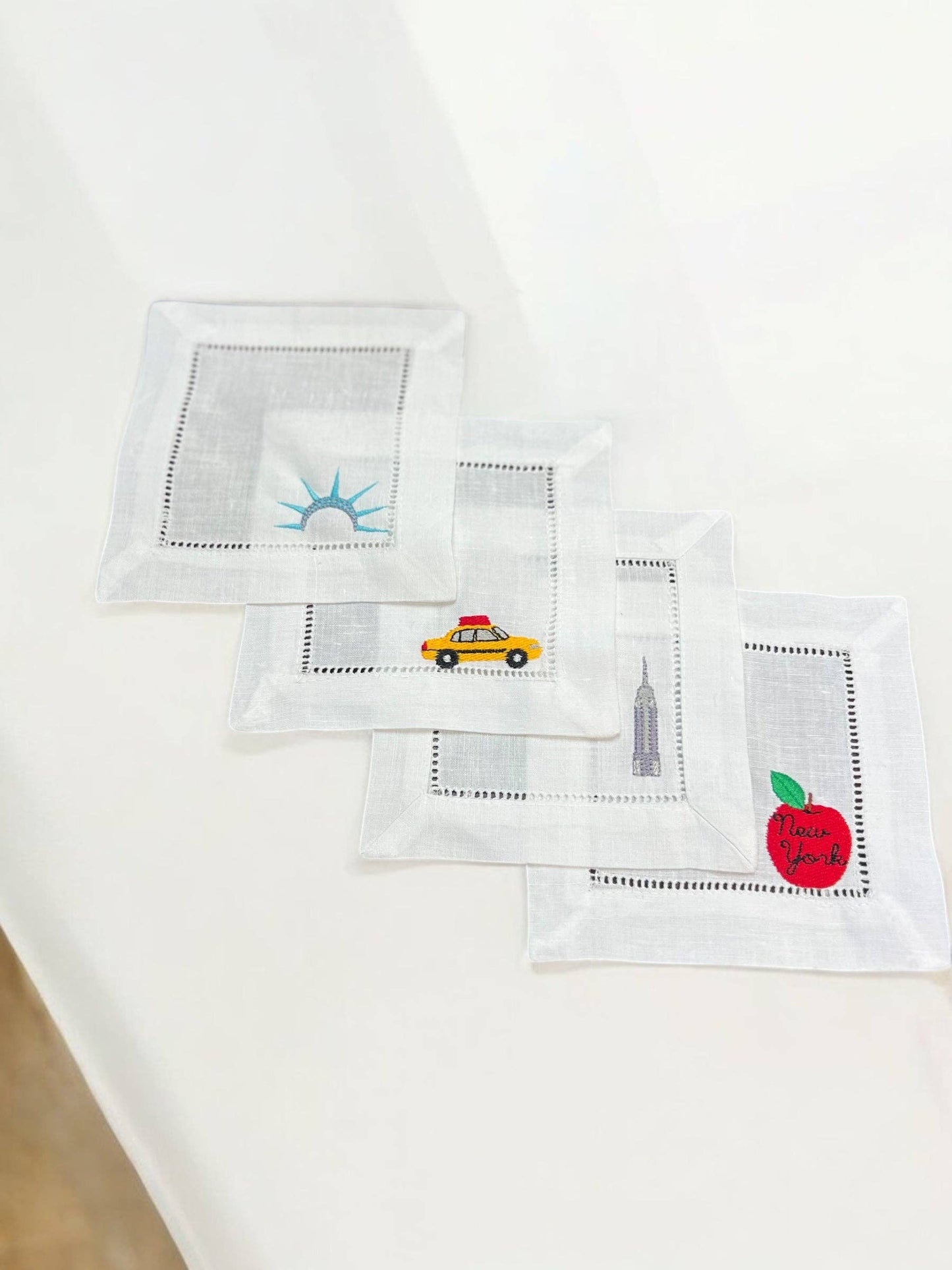 Embroidered Cocktail Napkins New York