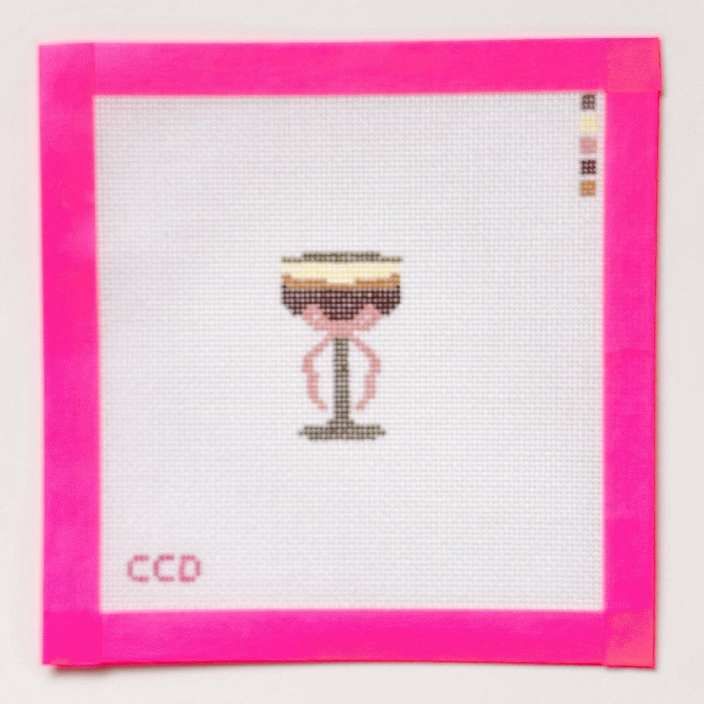 Hand Painted Espresso Martini 2” Needlepoint Canvas 18 Mesh Coquette Needlepoint Canvas Cocktail Hand Painted