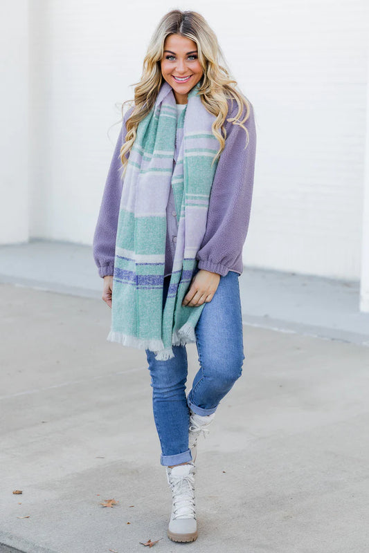 Mint and Purple Scarf