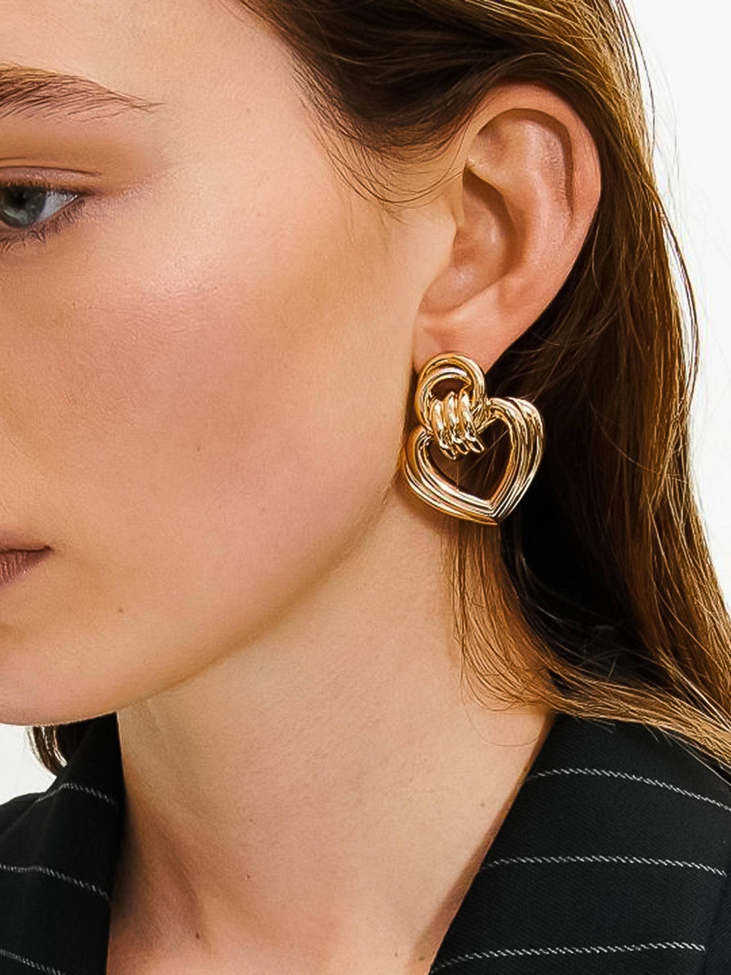 Florent 18K Gold Non-Tarnish Heart Hoop Earring