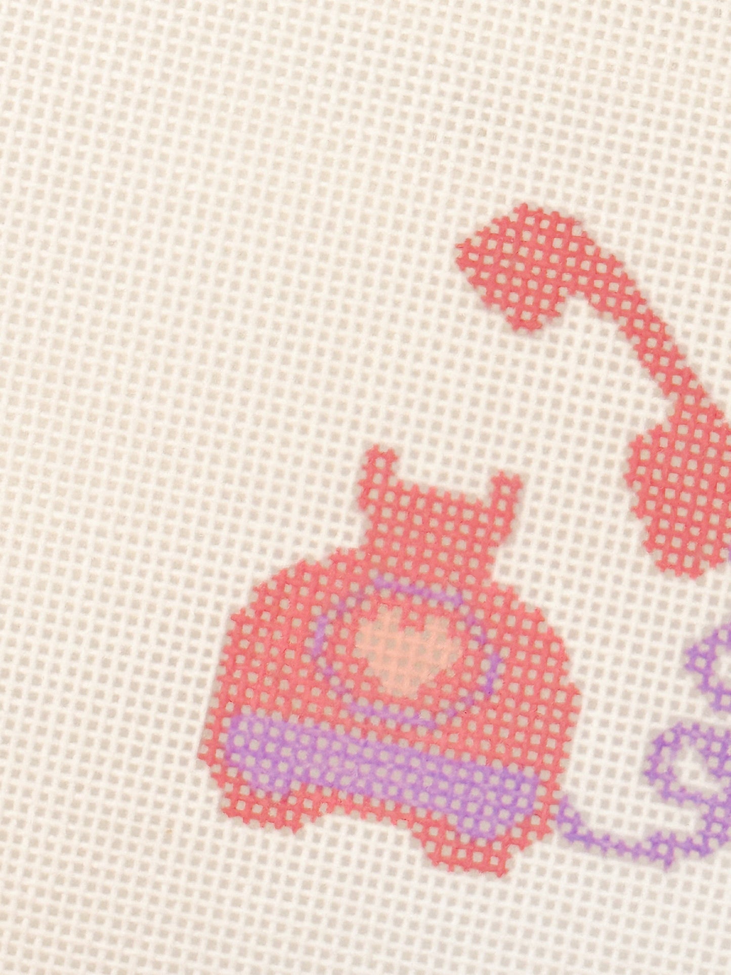 Heart Telephone Needlepoint Canvas, 2”x2” Mini Needlepoint Canvas