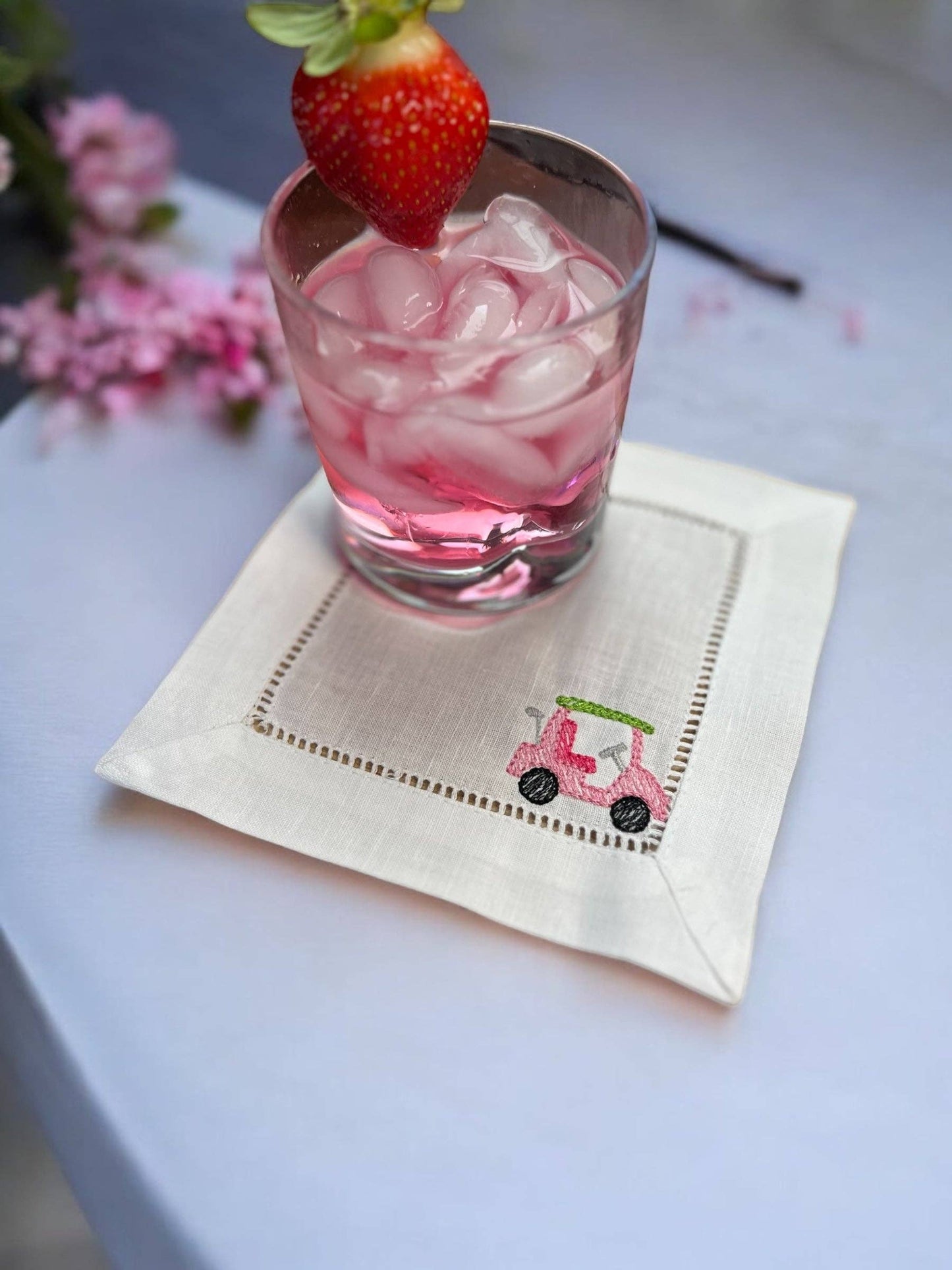 Embroidered Cocktail Napkins Golf Lovers