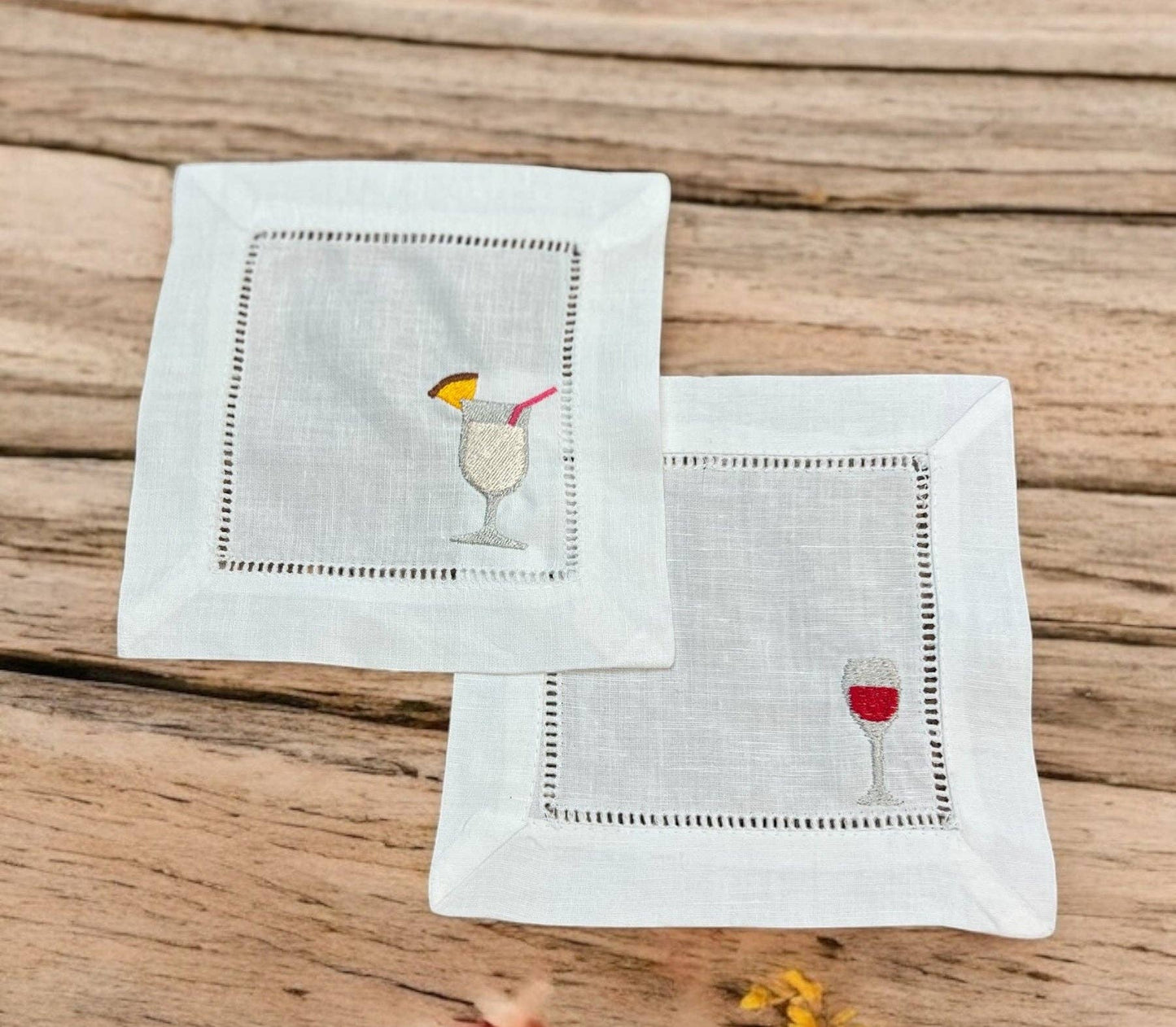 Embroidered Cocktail Napkins Set of 2