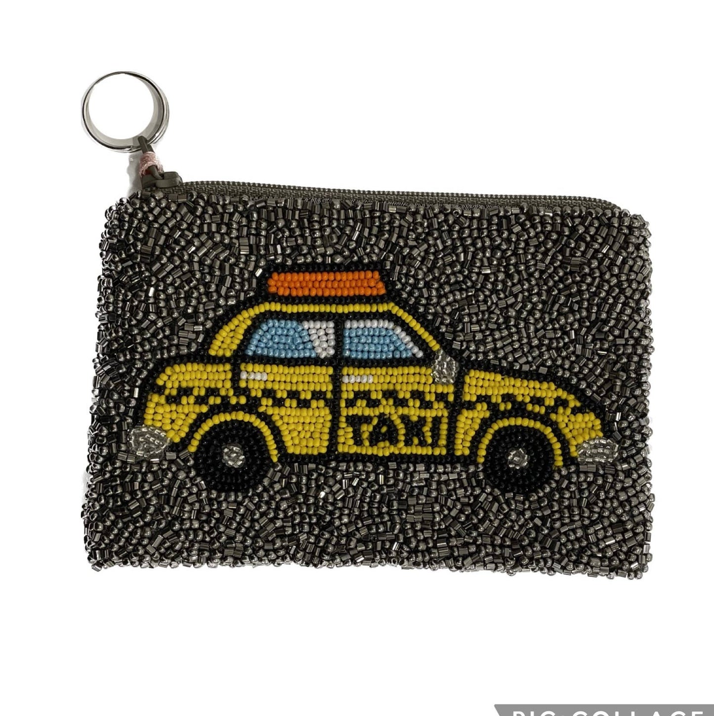Beaded New York City Taxi Coin Purse