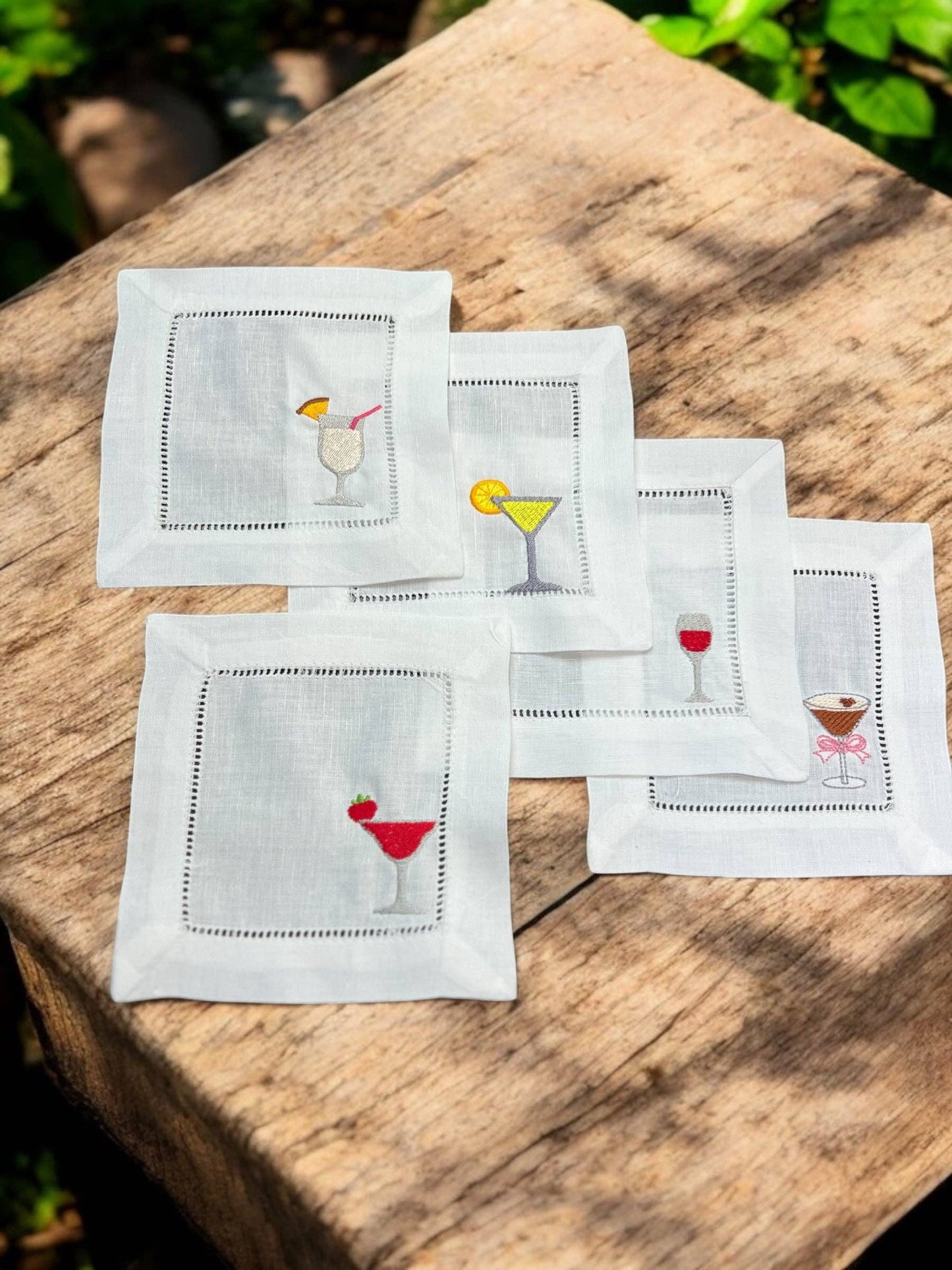 Embroidered Cocktail Napkins Set of 2