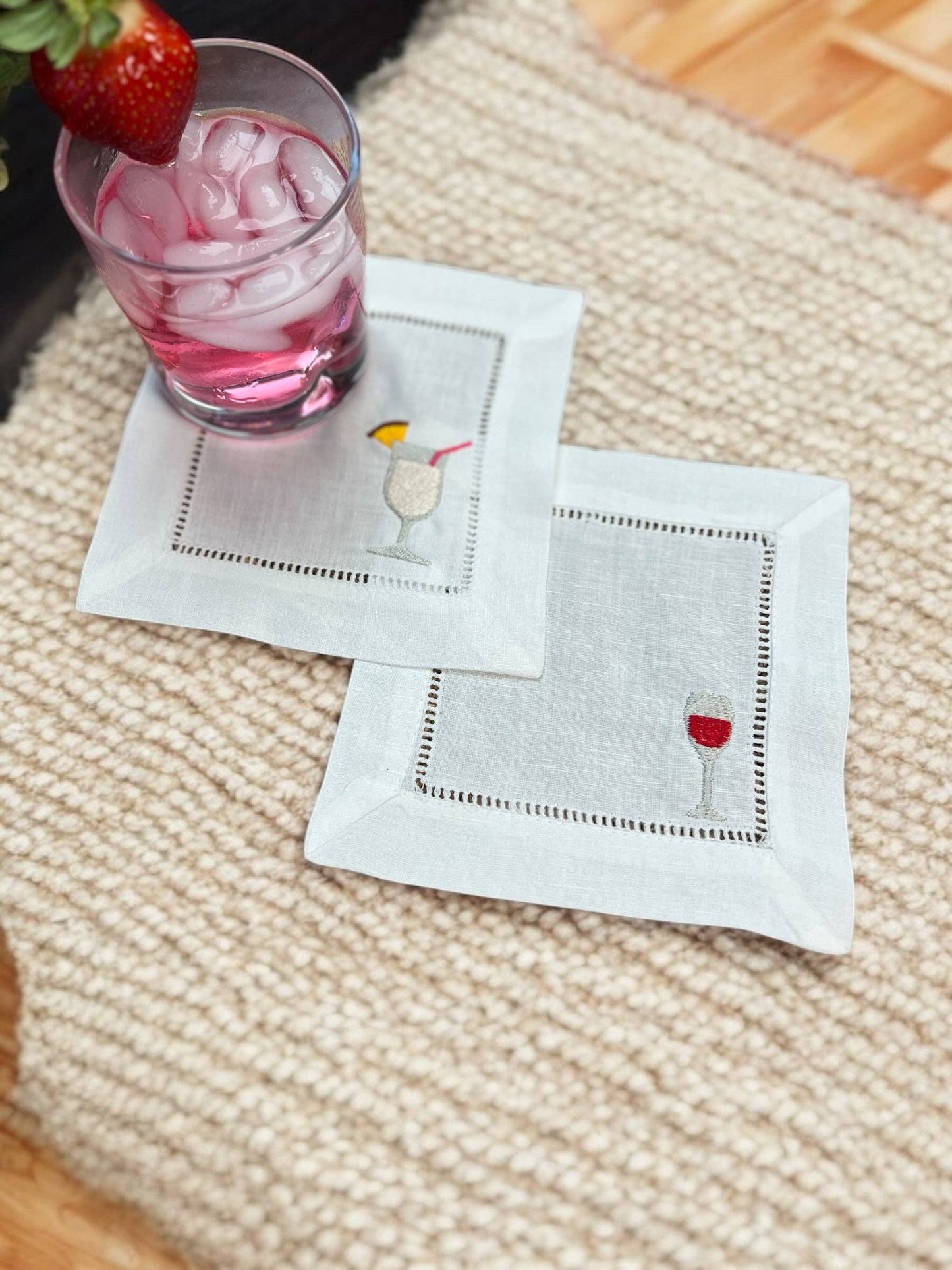 Embroidered Cocktail Napkins Set of 2